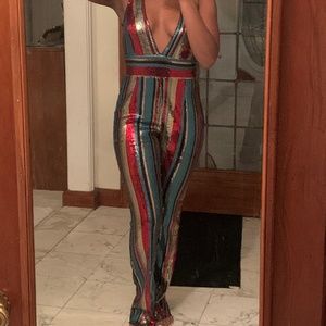 Multi Colored Sequins Jumpsuit